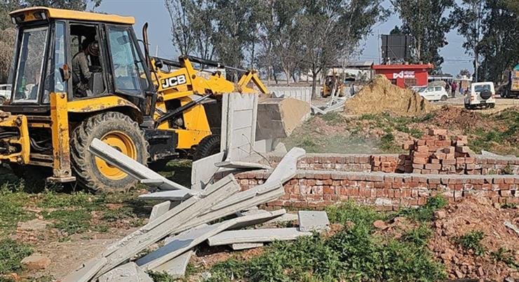 Constructions demolished in developing illegal colonies.